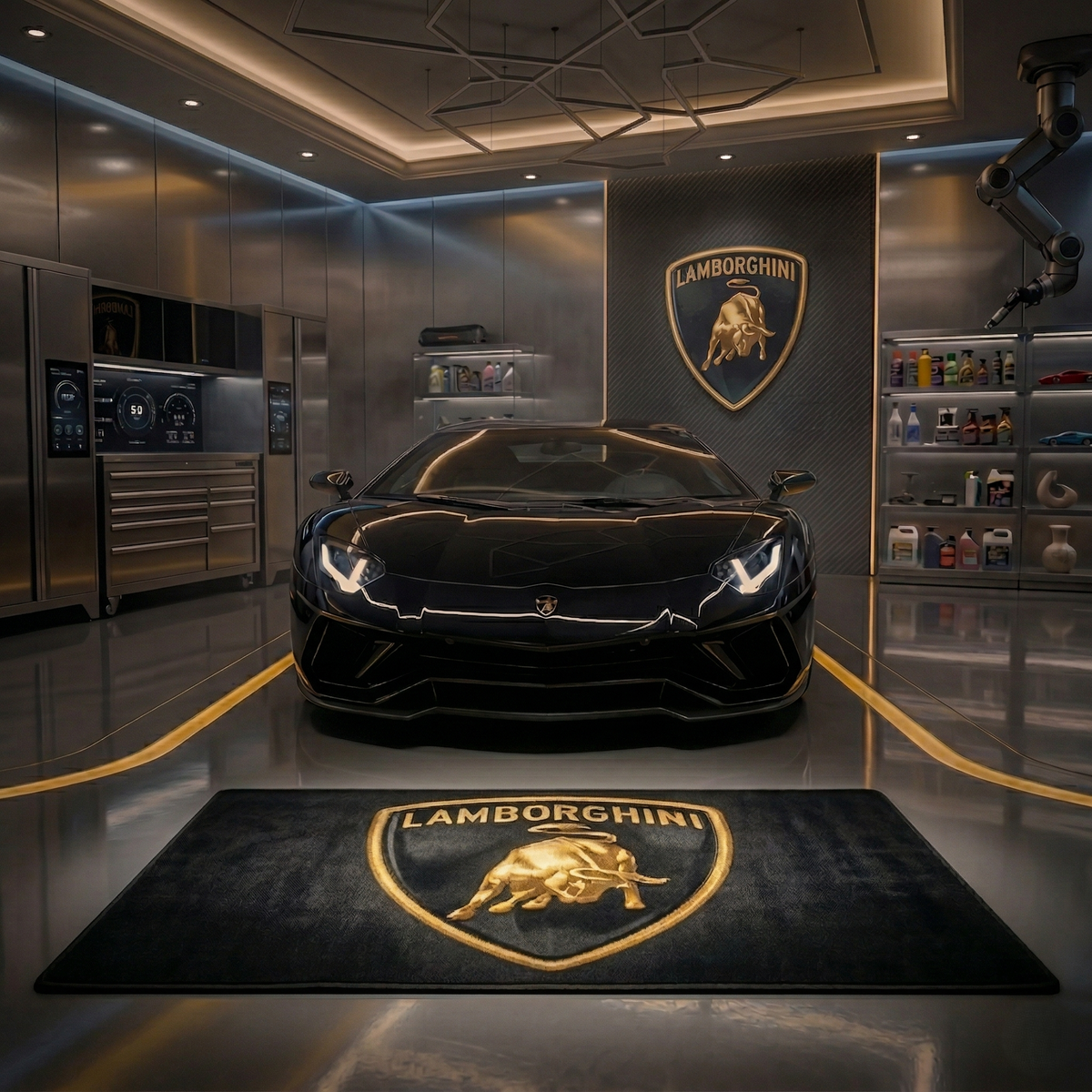 Premium Lamborghini Garage Rug – 5x7 ft (60x87")