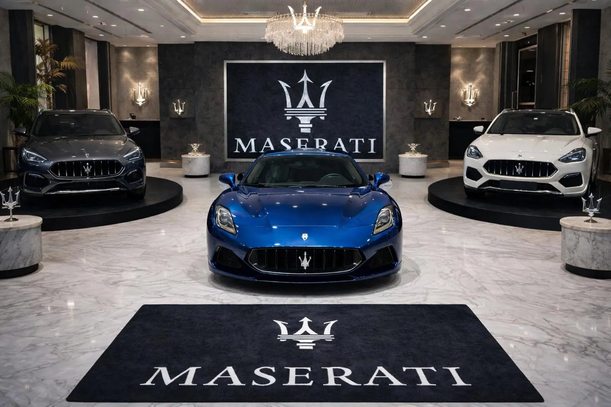 Premium Maserati Garage Rug – 5x7 ft (60x87")